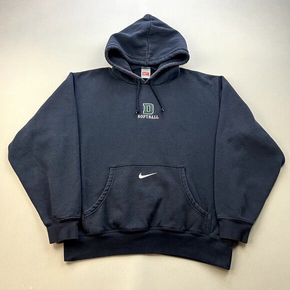 Vintage Nike Dartmouth College Hoodie Sweatshirt Adult Small Black Center Swoosh - Picture 1 of 12